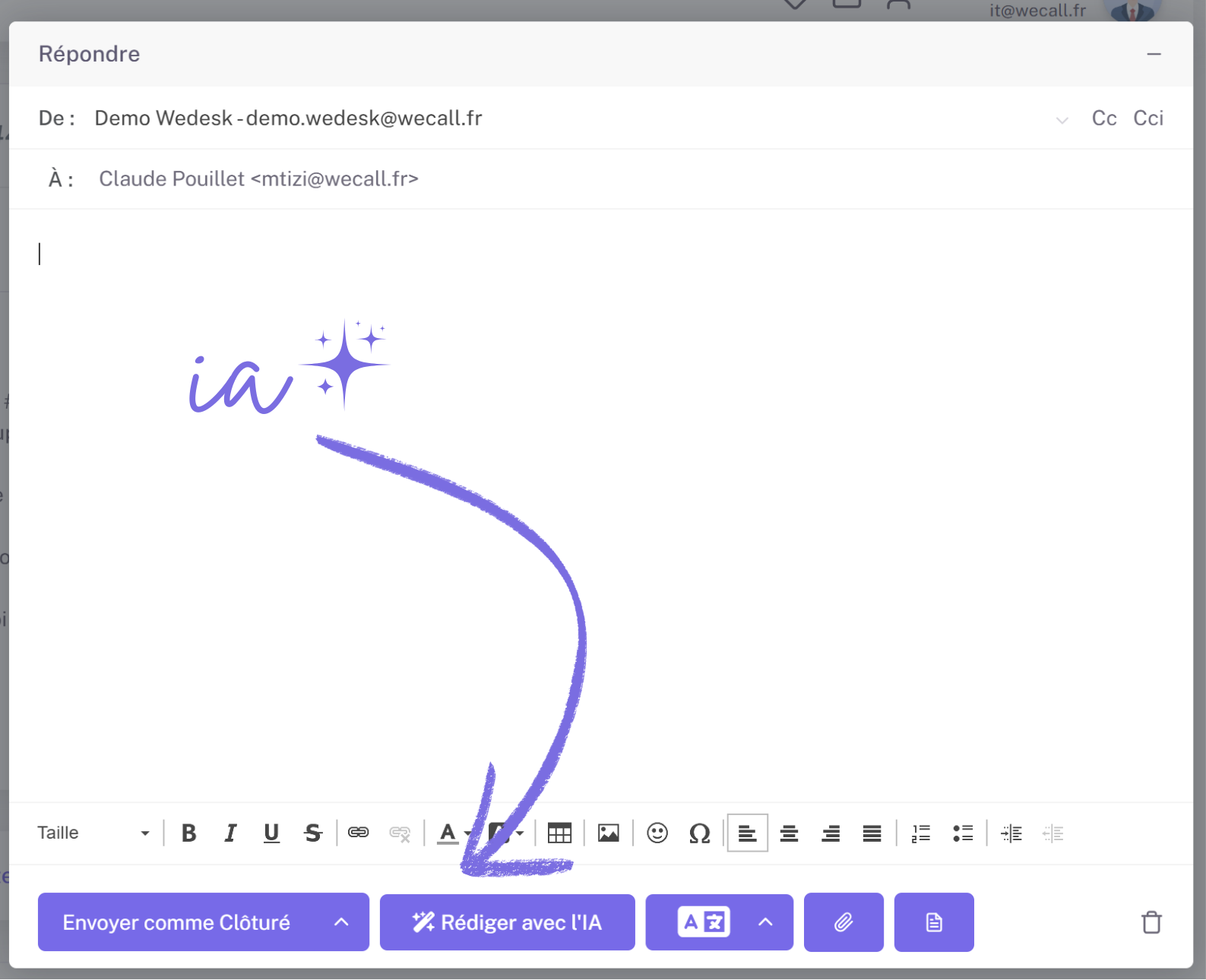 rédaction par l'IA - tickets